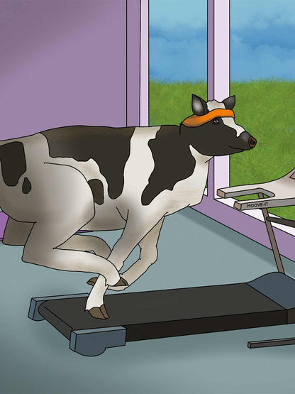 Cow Treadmill Note Card