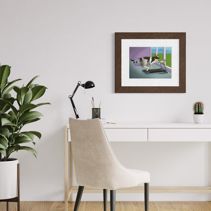 Cow Running on a Treadmill - Fine Art Print