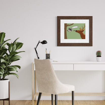 Flying Squirrel Giving Communion to an Elk - Fine Art Print