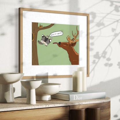 Flying Squirrel Giving Communion to an Elk - Fine Art Print
