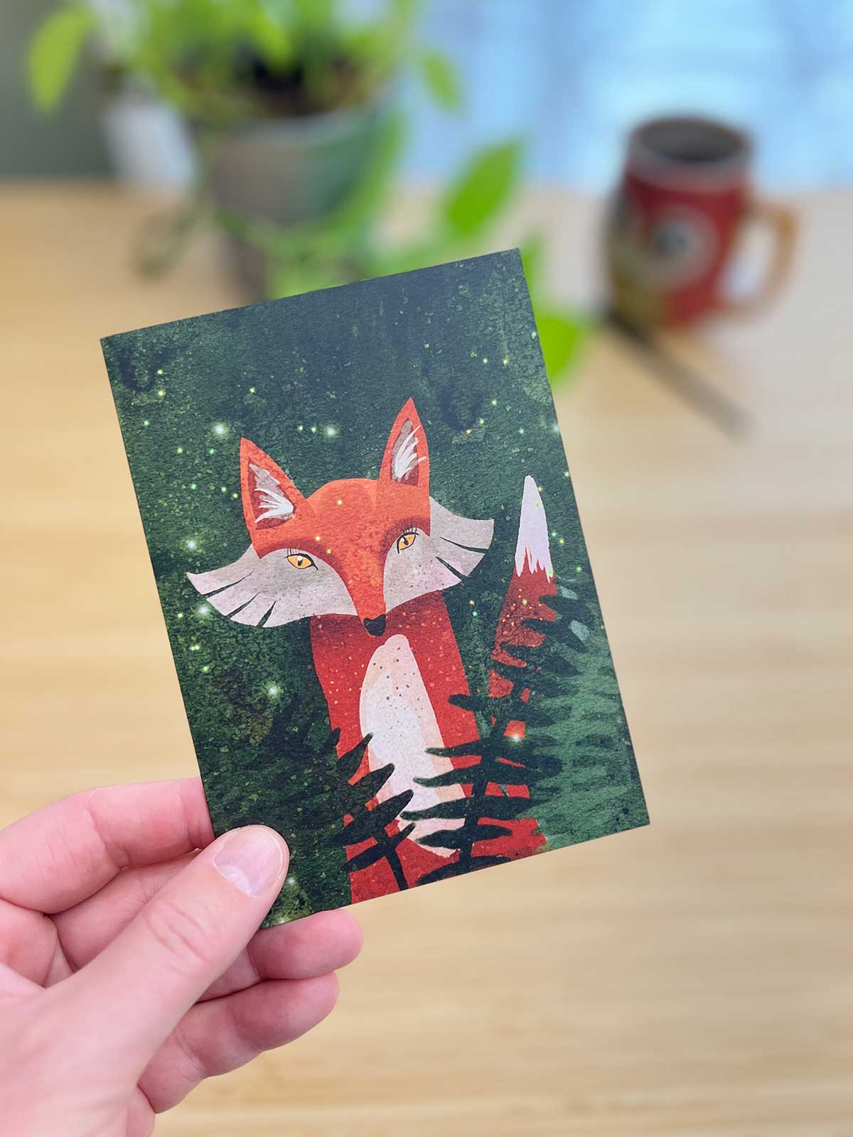 Fox, Ferns, & Fireflies Note Card