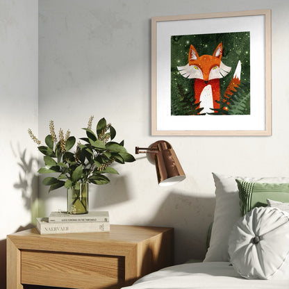 Fox, Ferns, & Fireflies Fine Art Print