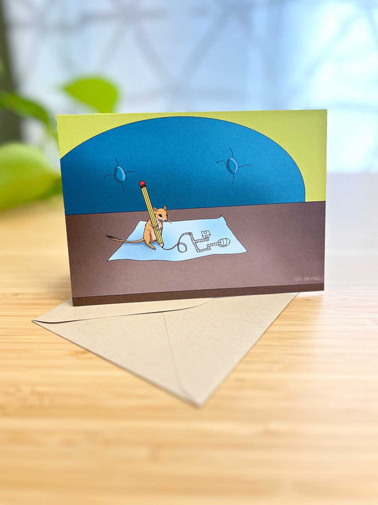 Gerbil Desk Note Card