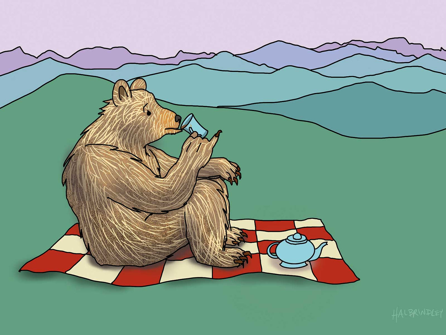 Grizzly Bear Tea Note Card