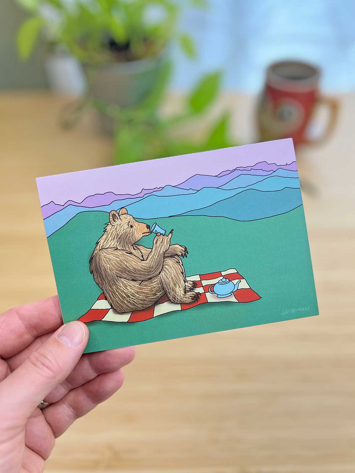 Grizzly Bear Tea Note Card