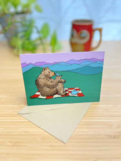 Grizzly Bear Tea Note Card