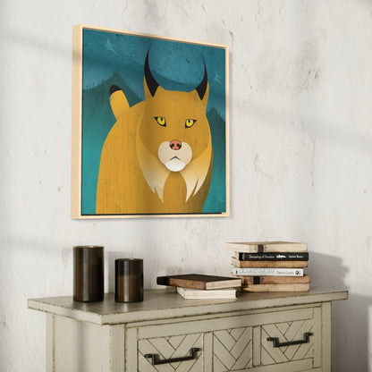 Lynx Mountain Framed Canvas Print