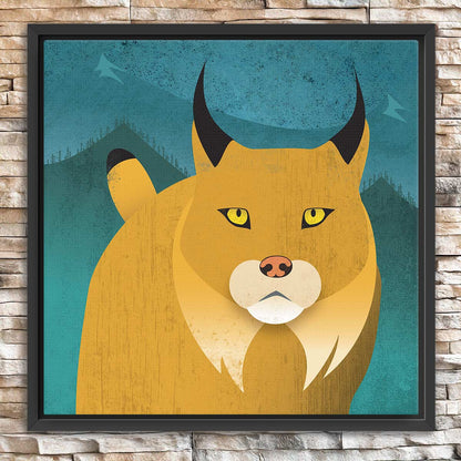 Lynx Mountain Framed Canvas Print
