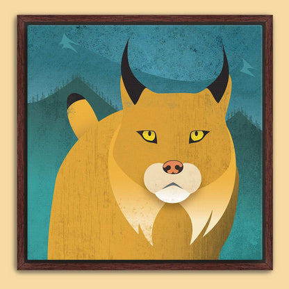 Lynx Mountain Framed Canvas Print
