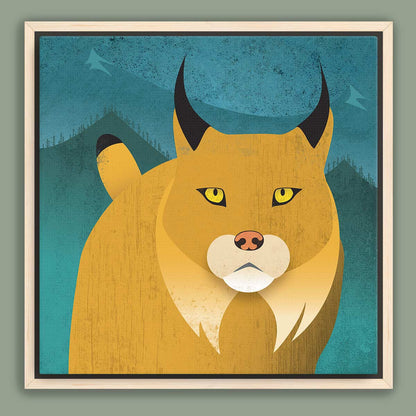 Lynx Mountain Framed Canvas Print