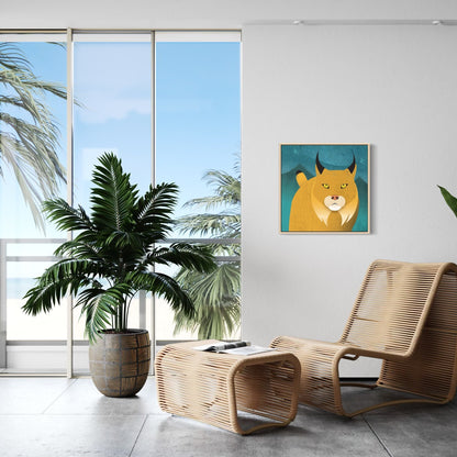 Lynx Mountain Framed Canvas Print