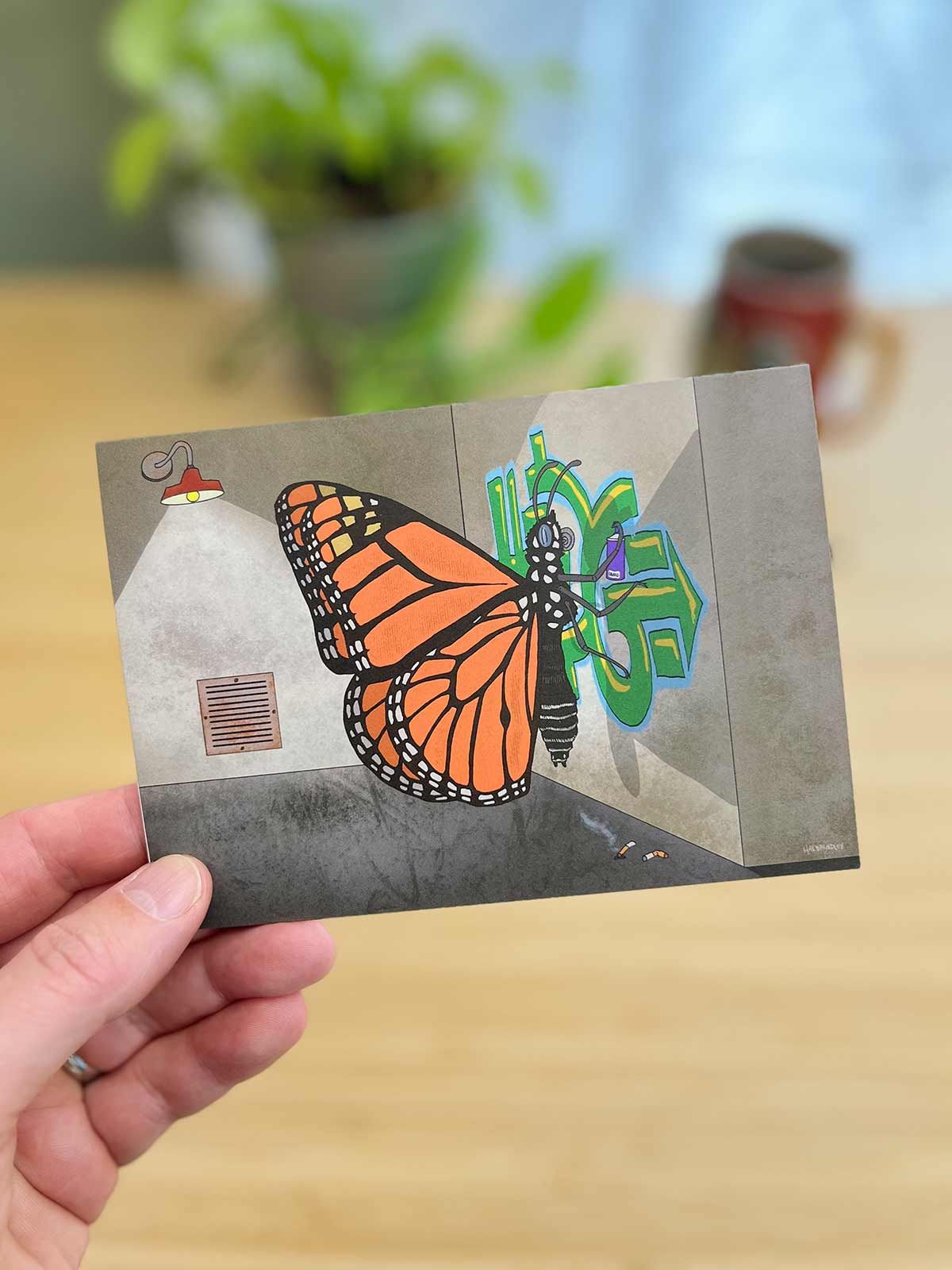 Monarch Butterfly Graffiti Note Card