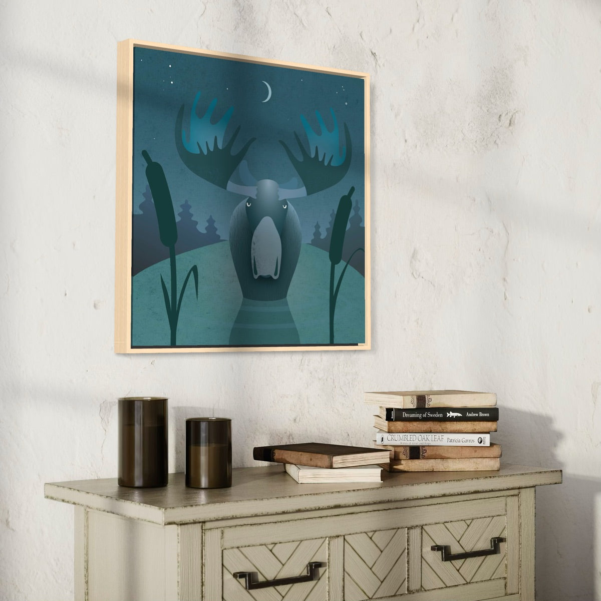 Moose Lake Framed Canvas Print