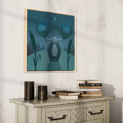 Moose Lake Framed Canvas Print