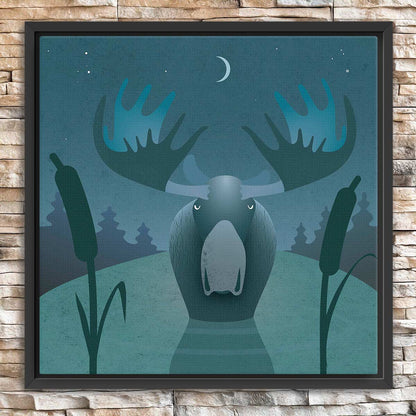 Moose Lake Framed Canvas Print
