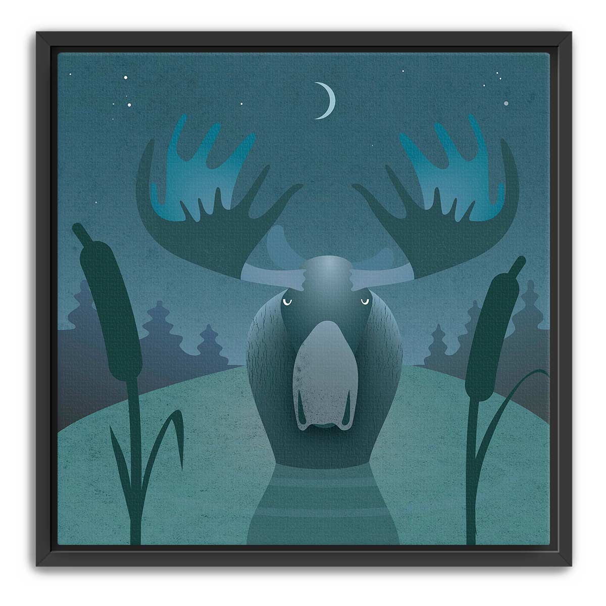 Moose Lake Framed Canvas Print
