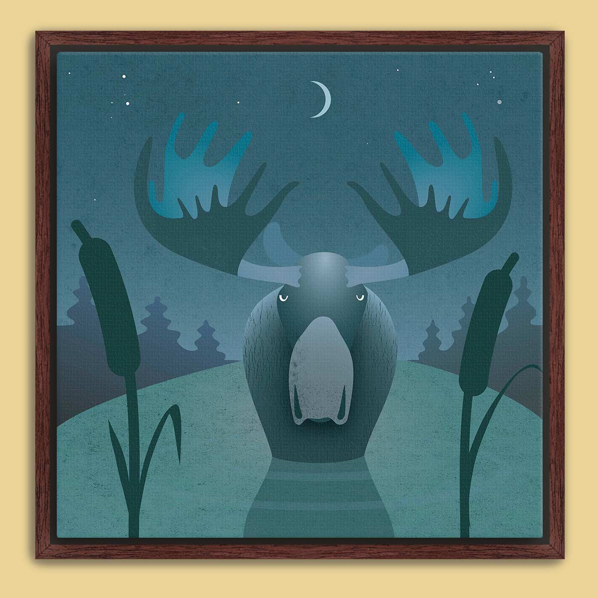 Moose Lake Framed Canvas Print