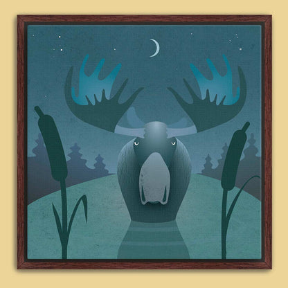 Moose Lake Framed Canvas Print