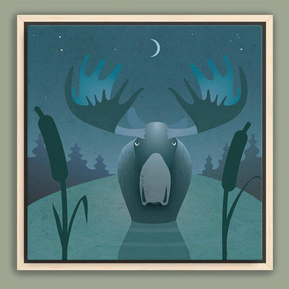 Moose Lake Framed Canvas Print