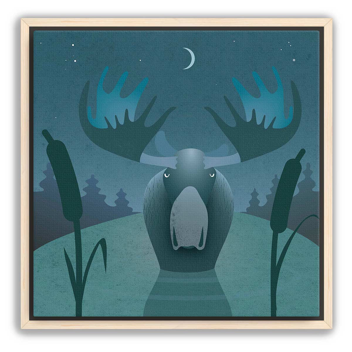 Moose Lake Framed Canvas Print