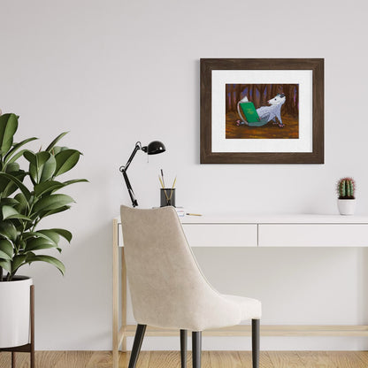 Opossum Reading a Book - Fine Art Print