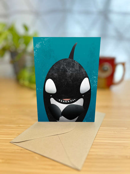Orca Waves Note Card