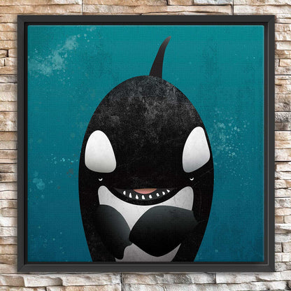 Orca Waves Framed Canvas Print