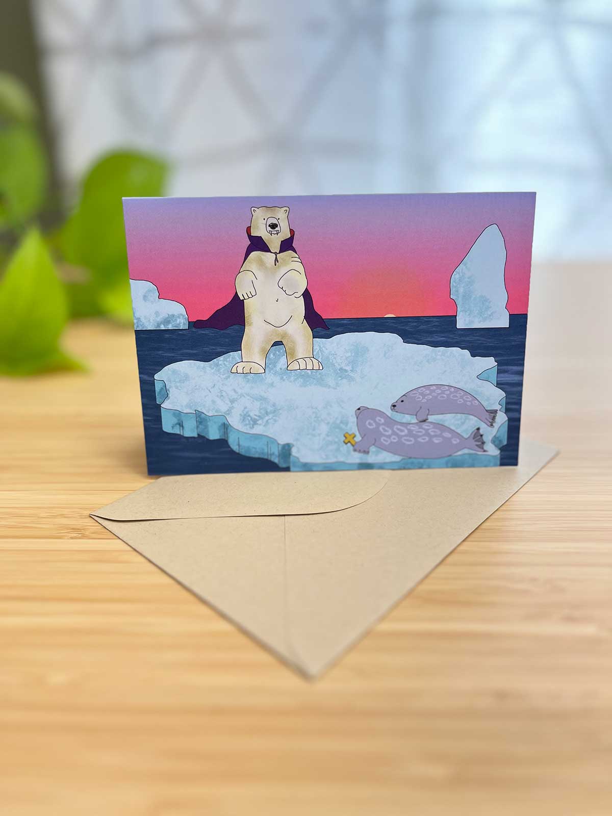 Polar Bear Vampire Note Card