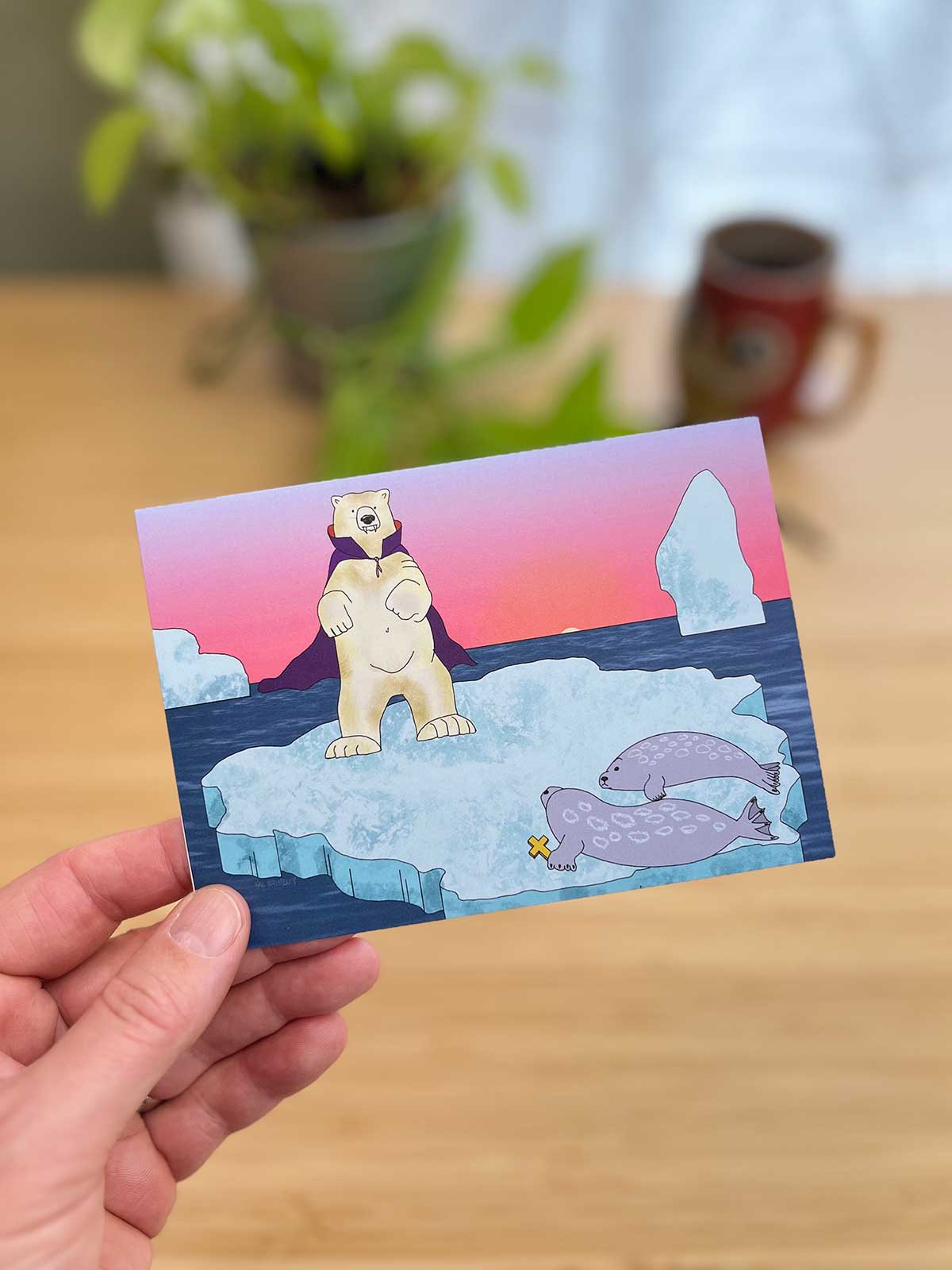 Polar Bear Vampire Note Card