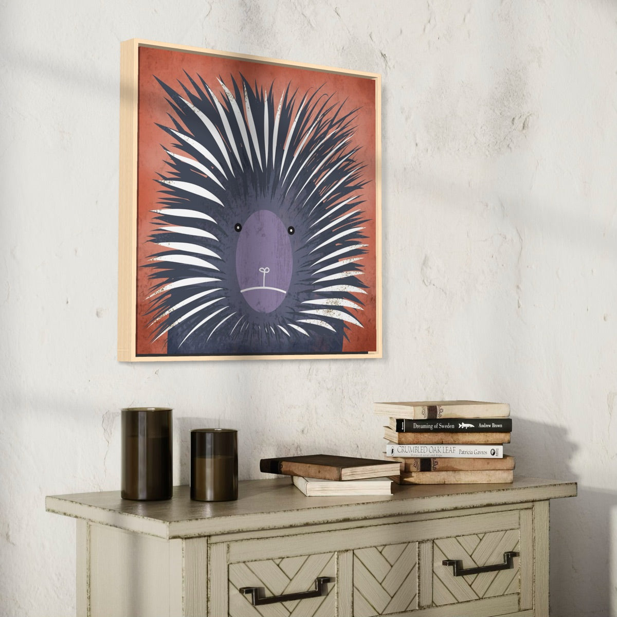 Prickly Porcupine Framed Canvas Print