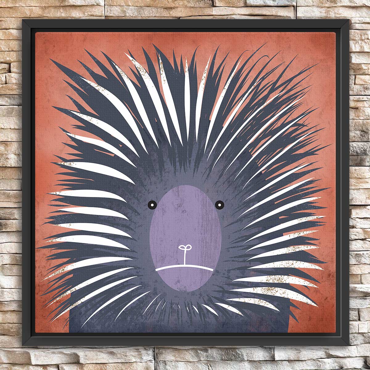 Prickly Porcupine Framed Canvas Print