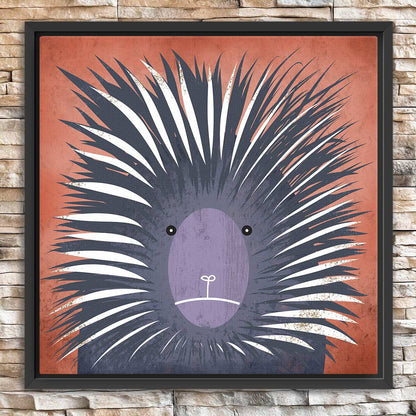 Prickly Porcupine Framed Canvas Print