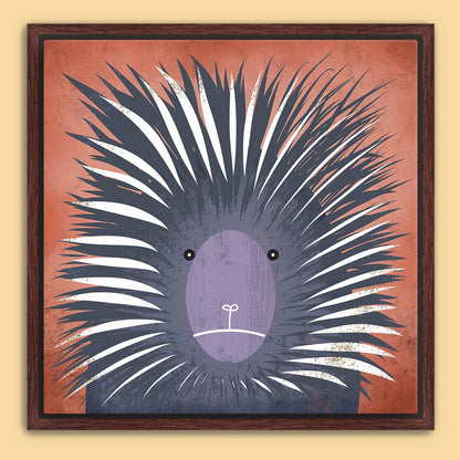 Prickly Porcupine Framed Canvas Print