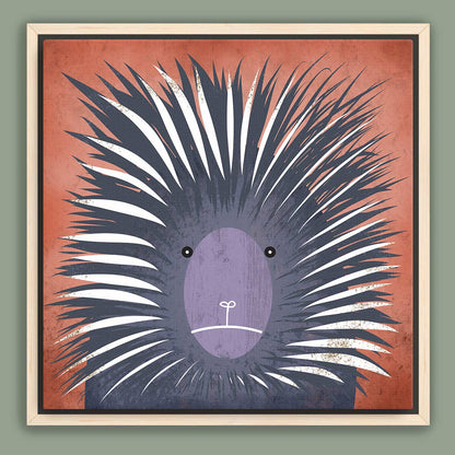 Prickly Porcupine Framed Canvas Print