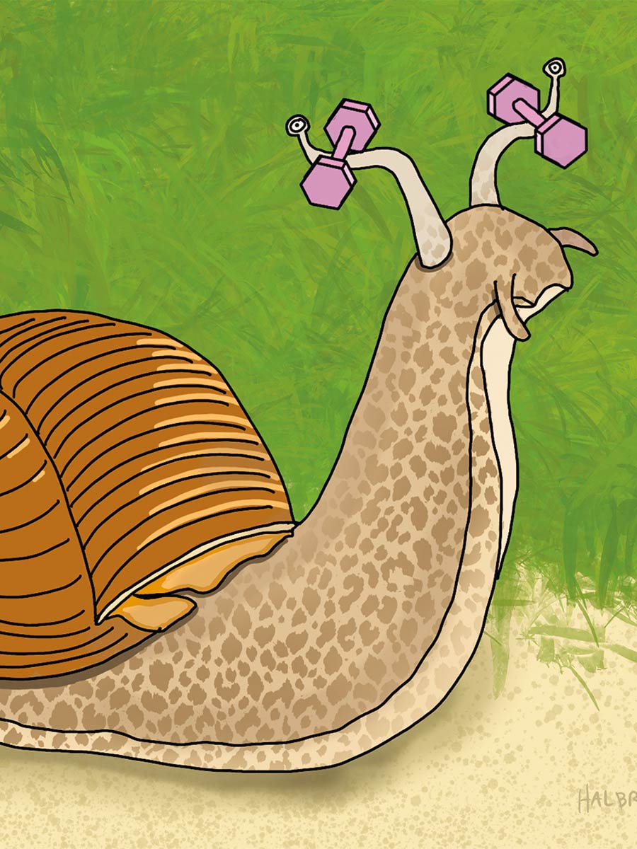 Snail Lifting Weights Note Card