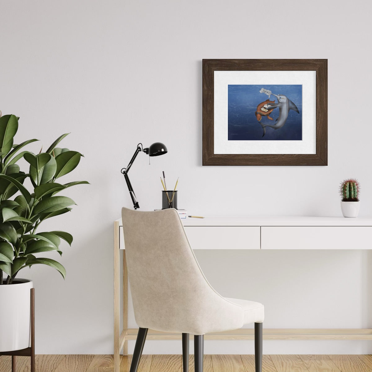 Swordfish Doing Taxes - Fine Art Print