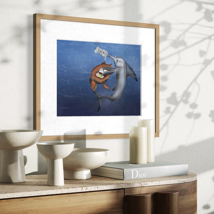 Swordfish Doing Taxes - Fine Art Print