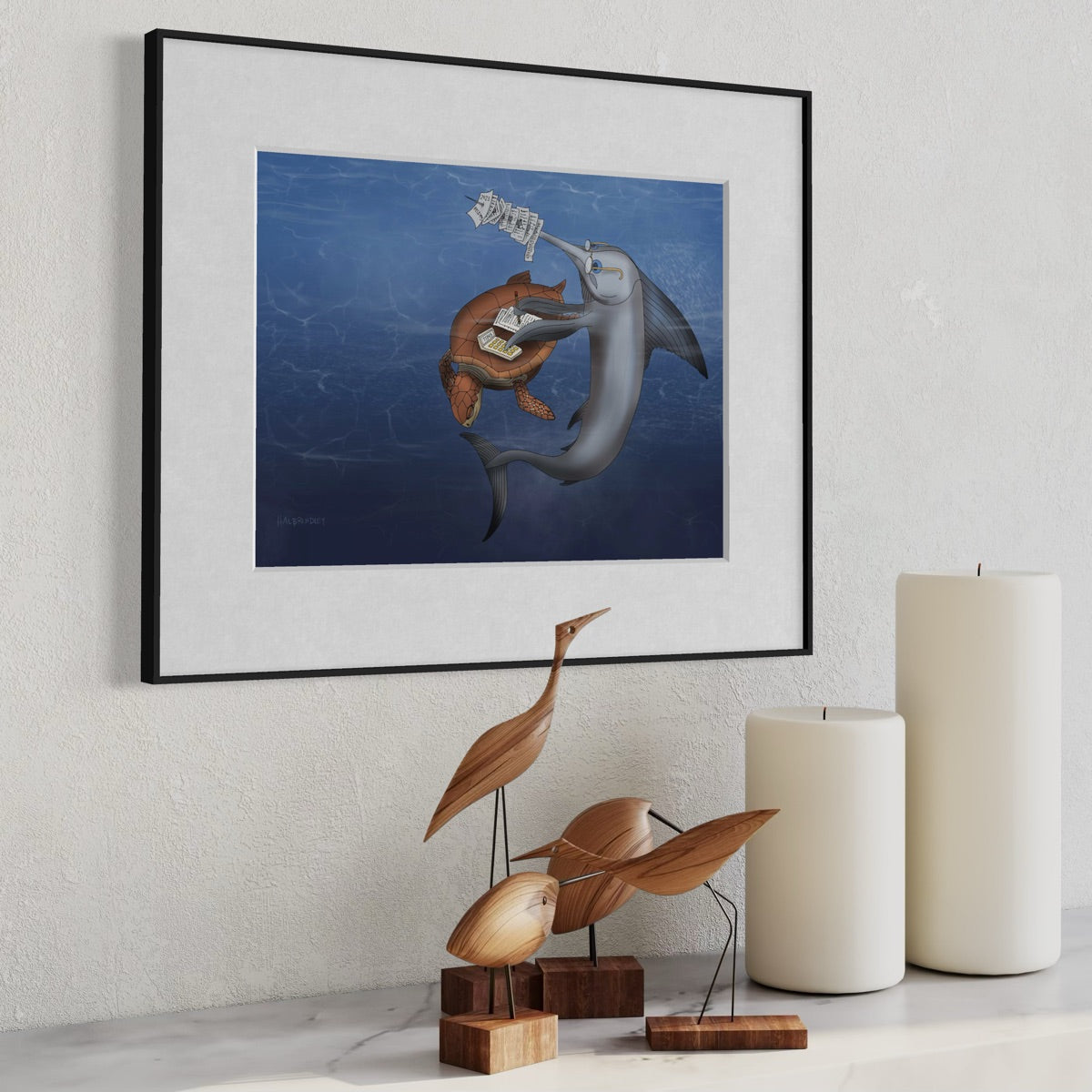 Swordfish Doing Taxes - Fine Art Print