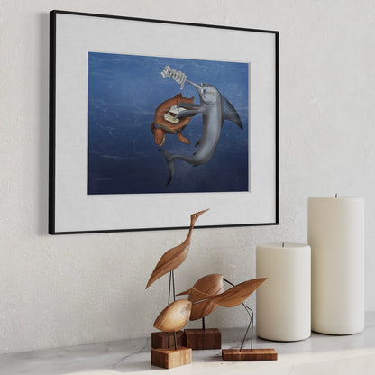Swordfish Doing Taxes - Fine Art Print