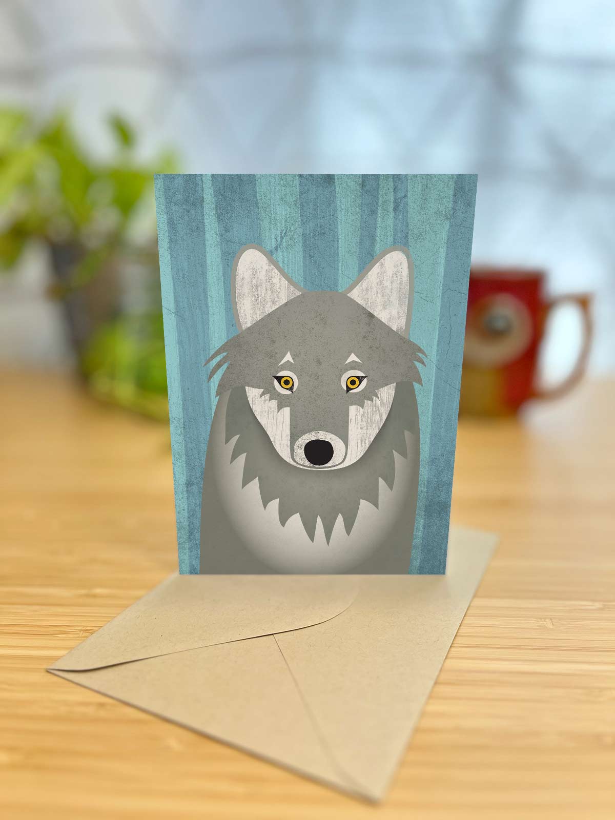Timber Wolf Note Card