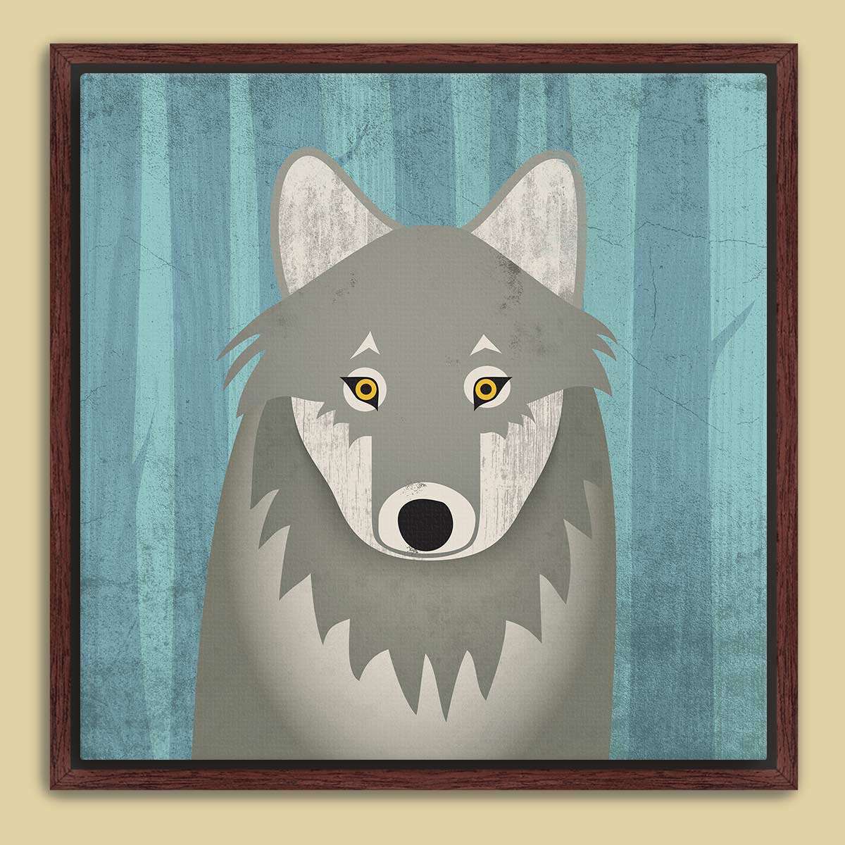 Timber Wolf Framed Canvas Print
