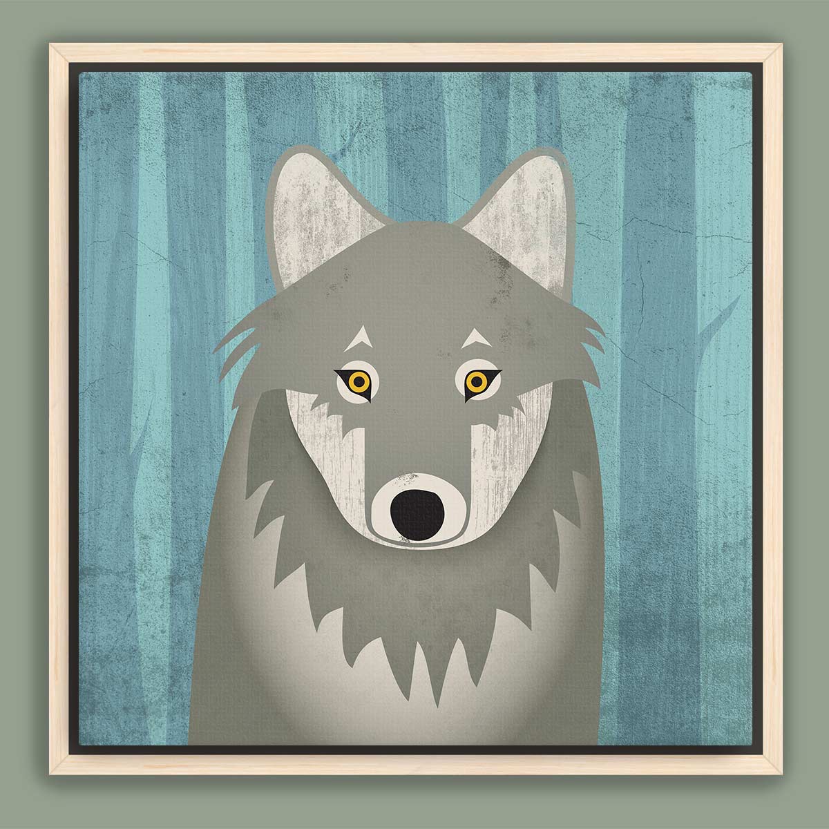 Timber Wolf Framed Canvas Print