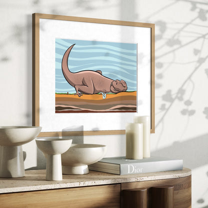 Tyrannosaurus Digging a Hole - Fine Art Print