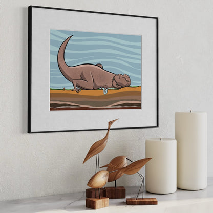 Tyrannosaurus Digging a Hole - Fine Art Print