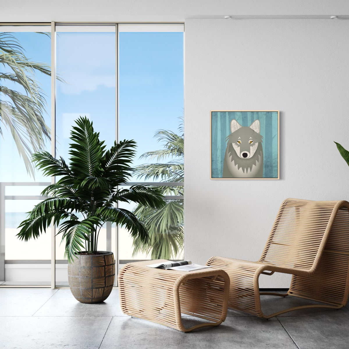 Timber Wolf Framed Canvas Print