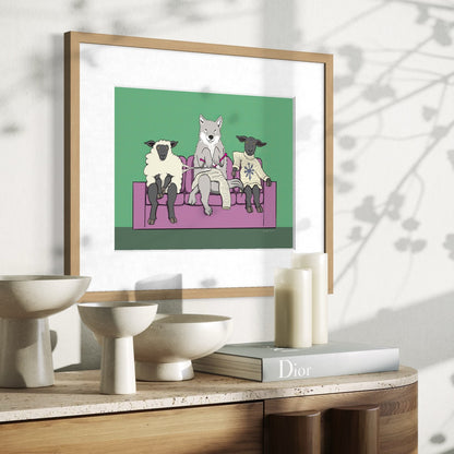 Wolf Knitting - Fine Art Print