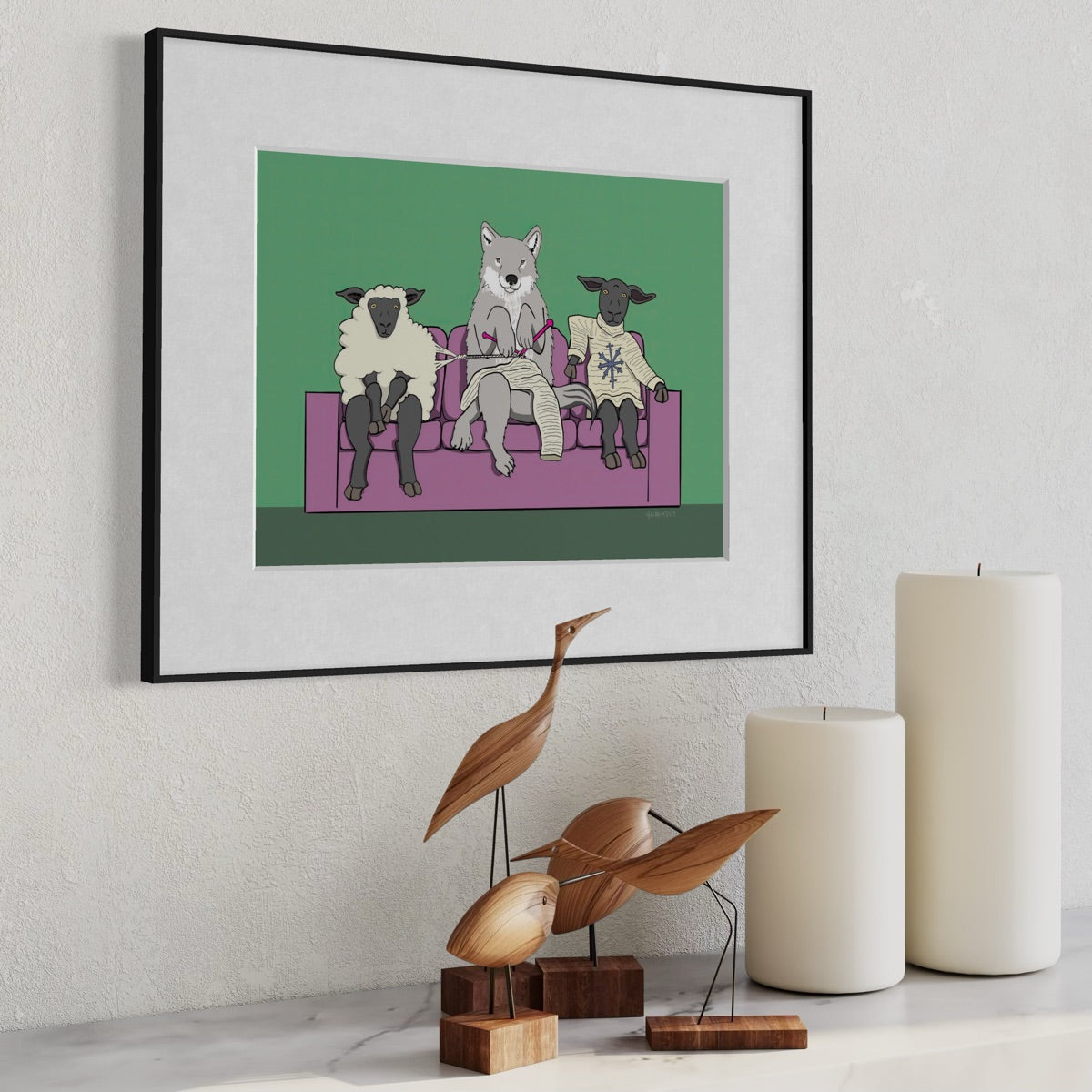 Wolf Knitting - Fine Art Print