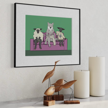 Wolf Knitting - Fine Art Print